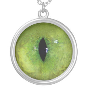 Green Cat Eye Silver Plated Necklace
