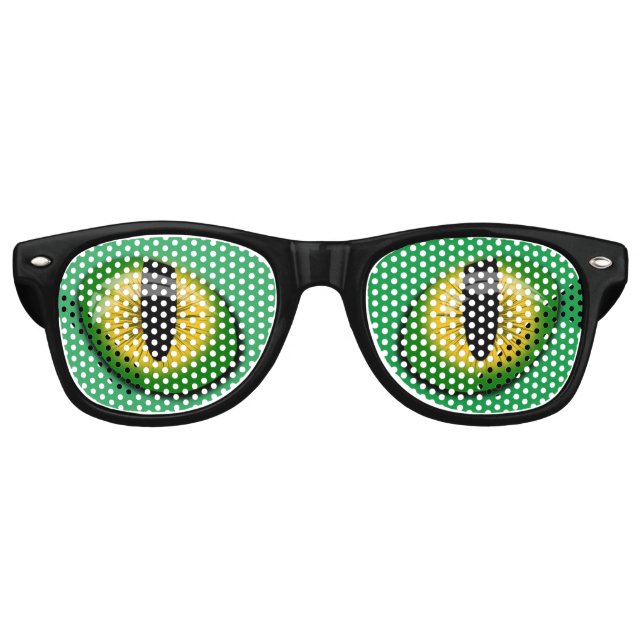 GREEN CAT EYES PARTY FUNNY SUNGLASSES  (Front)