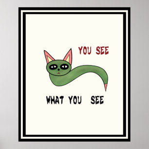 Green cat snake poster