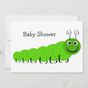 Green Caterpillar Insect Design  Baby Shower Invitation