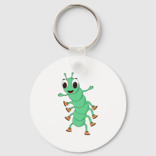 Green Caterpillar Key Ring