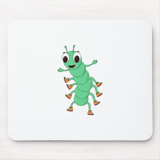 Green Caterpillar Mouse Mat (Front)