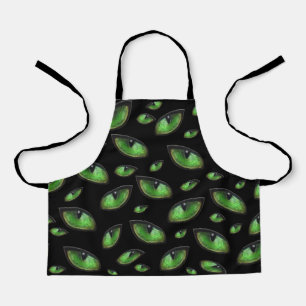 Green Cats Eyes, Kids Full Print Apron