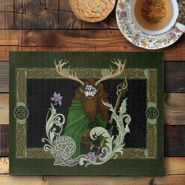 Green Celtic Antlers Man  Jigsaw Puzzle (Creator Uploaded)