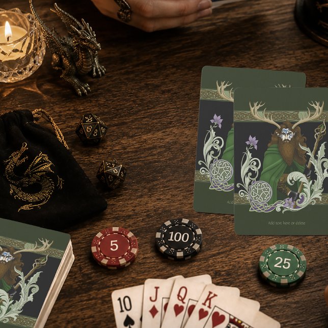 Green Celtic Antlers Man  Playing Cards (Creator Uploaded)