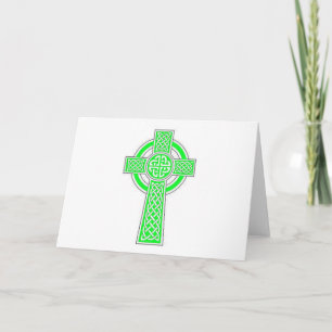 Green Celtic cross Card