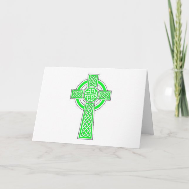Green Celtic cross Card (Front)