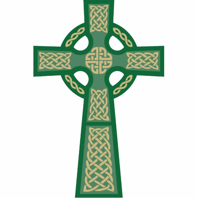 Green Celtic Cross Photo Sculpture (Front)