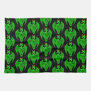 Green Celtic Dragon Kitchen Towel