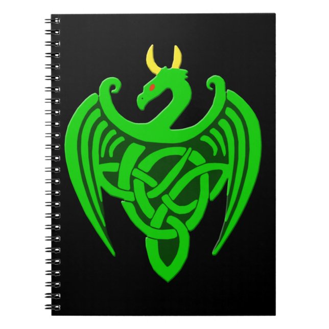 Green Celtic Dragon Notebook (Front)