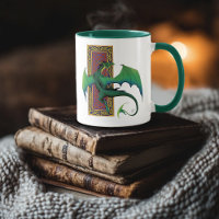 Green Celtic Dragon Purple Fantasy Knotwork