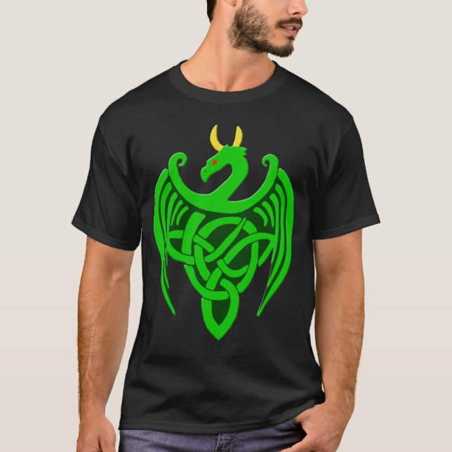 Green Celtic Dragon T Shirt (Front)