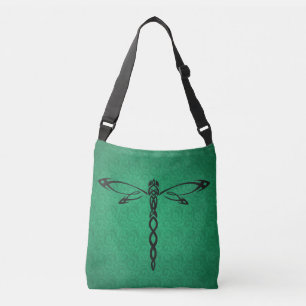 Green Celtic Dragonfly Crossbody Bag