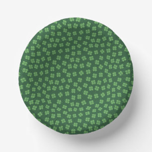 Green Celtic Irish Four Leafed Clovers St. Patrick Paper Plate