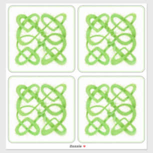 GREEN CELTIC KNOT 4 - 6" Vinyl Stickers 
