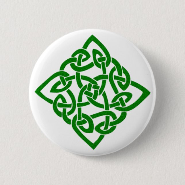 Green Celtic Knot 6 Cm Round Badge (Front)