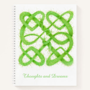 GREEN CELTIC KNOT 8.5x11 Spiral Notebook