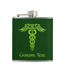 Green Celtic Knot Caduceus