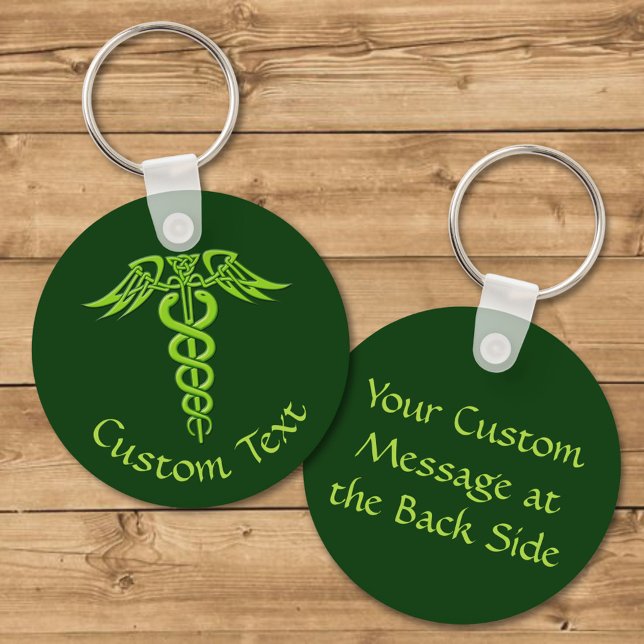 Green Celtic Knot Caduceus Keychain (Creator Uploaded)