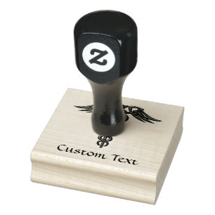 Green Celtic Knot Caduceus Rubber Stamp