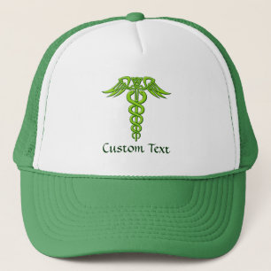 Green Celtic Knot Caduceus Trucker Hat