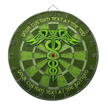 Green Celtic Knot Caduceus with Custom Text