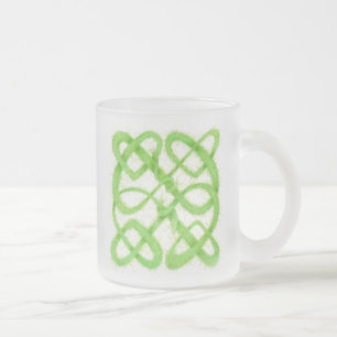 GREEN CELTIC KNOT Frosted Glass Mug