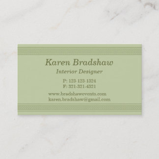 Green Celtic Knot Interior Designer Business Cards