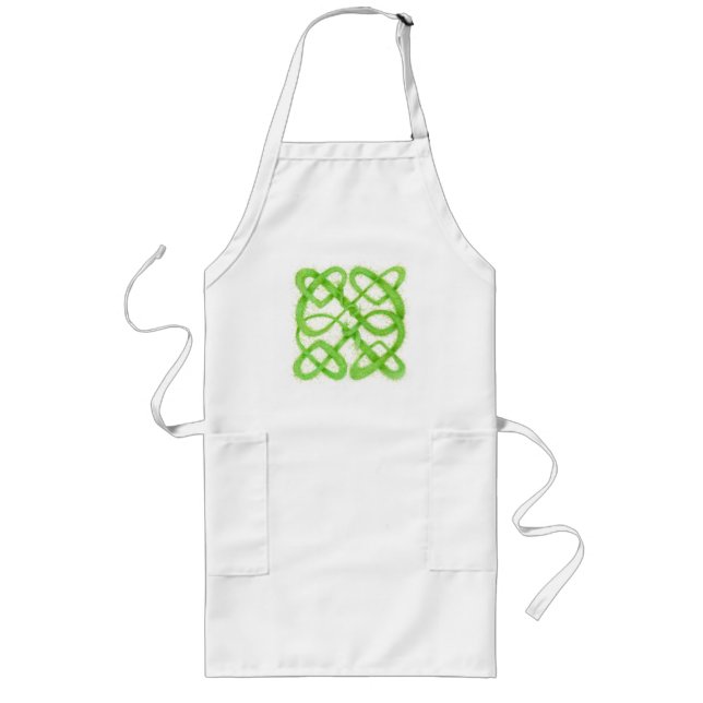 GREEN CELTIC KNOT Long Apron (Front)