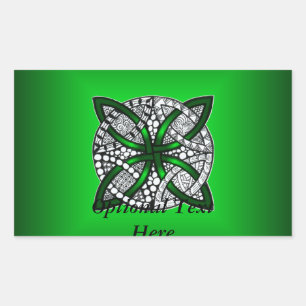 Green Celtic Knot Original Art Rectangular Sticker