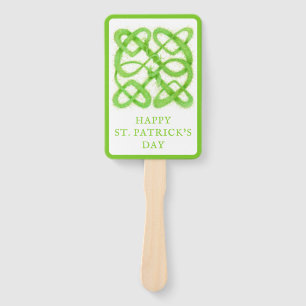 GREEN CELTIC KNOT Rectangle Hand Fans
