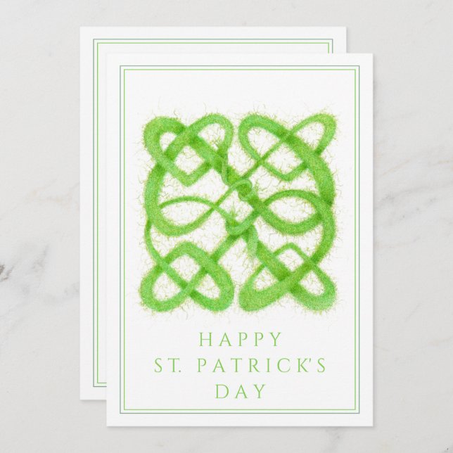 GREEN CELTIC KNOT St. Patrick's Day 5x7 Flat Card (Front/Back)