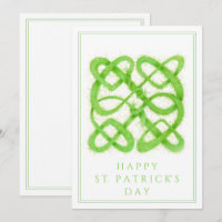 GREEN CELTIC KNOT St. Patrick's Day 5x7 Flat Card