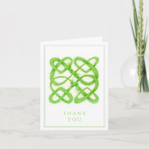GREEN CELTIC KNOT Thank You Note Card