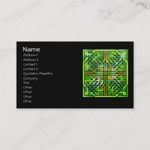 Green Celtic Knot Tile 174 Business Card