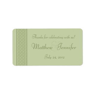Green Celtic Knot Wedding Favour Label Stickers