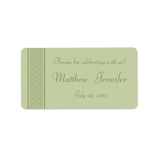 Green Celtic Knot Wedding Favour Label Stickers Address Label