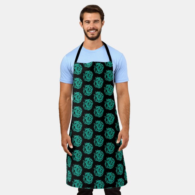 Green Celtic Seahorse Apron (Worn)