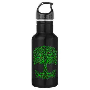 Green Celtic Tree Of Life 532 Ml Water Bottle