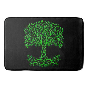 Green Celtic Tree Of Life Bath Mat