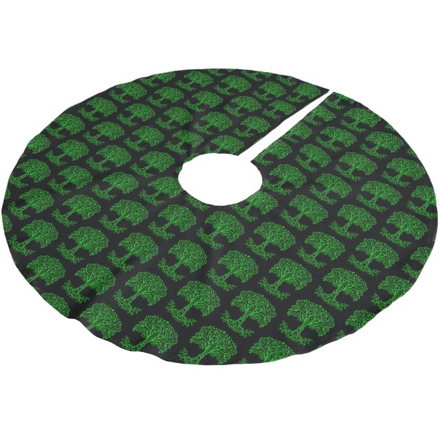 Green Celtic Tree Of Life Brushed Polyester Tree Skirt (Angled)