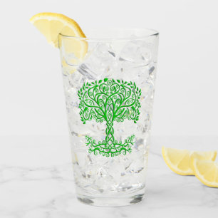 Green Celtic Tree Of Life Glass