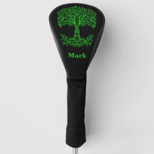 Green Celtic Tree Of Life Golf Head Cover