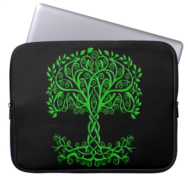 Green Celtic Tree Of Life Laptop Sleeve (Front)