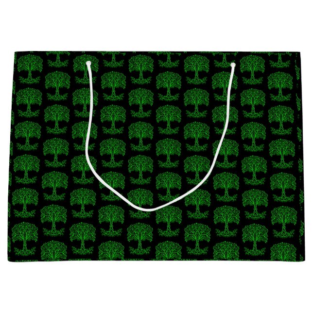 Green Celtic Tree Of Life Large Gift Bag (Front)