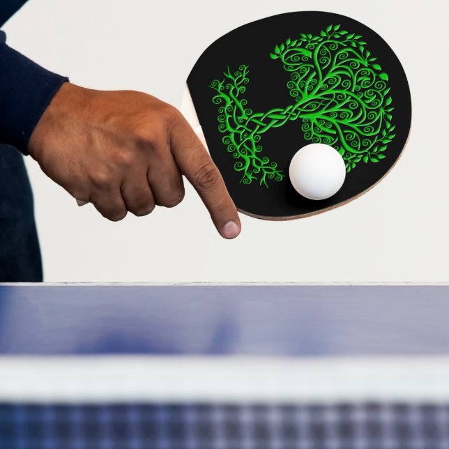 Green Celtic Tree Of Life Ping Pong Paddle (Insitu)