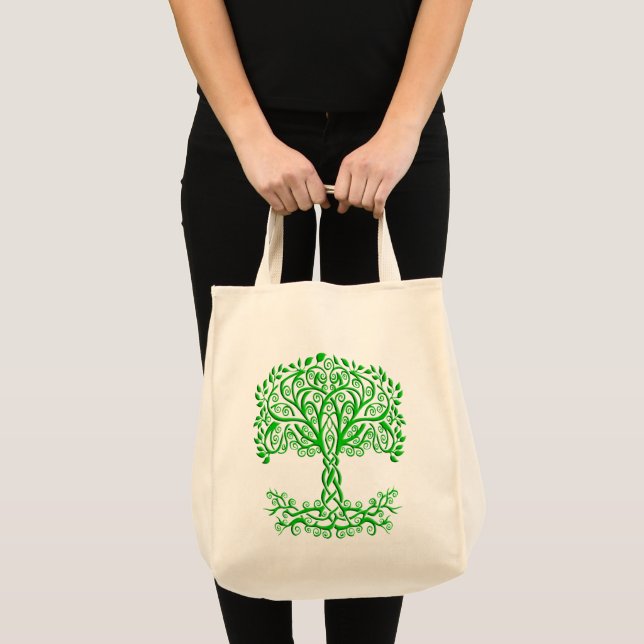 Green Celtic Tree Of Life Tote Bag (Front (Product))