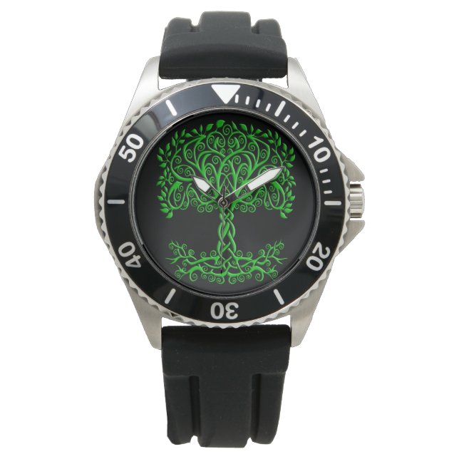 Green Celtic Tree Of Life Watch (Front)