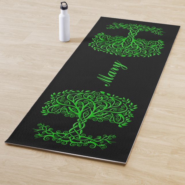 Green Celtic Tree Of Life Yoga Mat (In Situ)