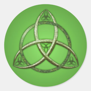 Green Celtic Trinity Knot Classic Round Sticker